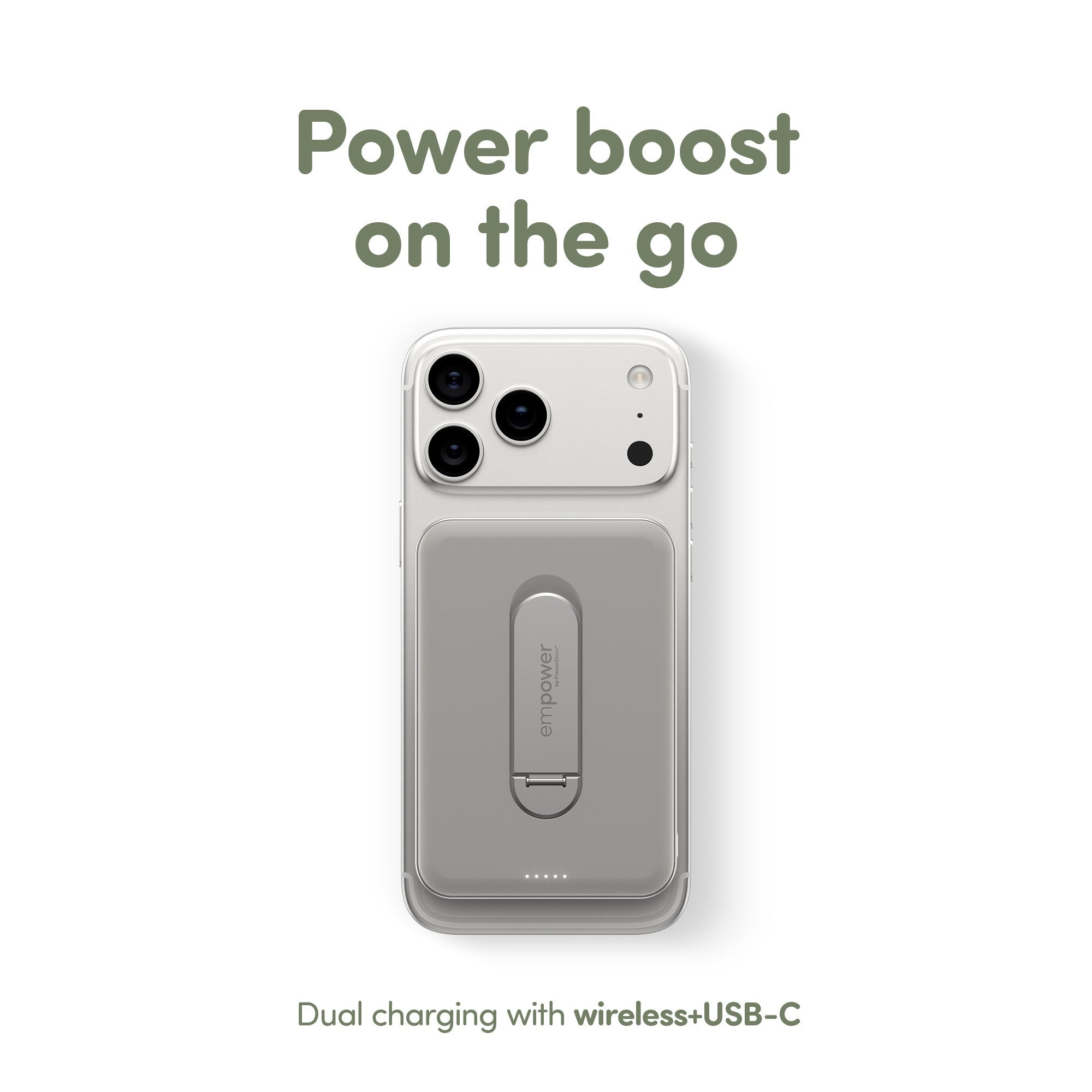 empower™ by PanzerGlass® empower™ Bank w. Spin Stand | 5000mAh | Titanium